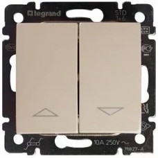 Выключатель двухклавишный для жалюзи с механической блокировкой Valena слоновая кость, Legrand (774304)