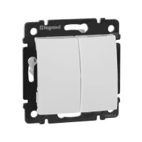 Вимикач двоклавішний прохідний білий Valena Legrand (774408)