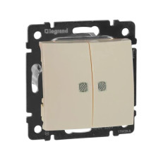 Выключатель двухклавишный с подсветкой слоновая кость Valena Legrand (774328)