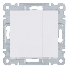 Выключатель 3-клавишный Lumina, белый, 10АХ/230В Hager WL0070