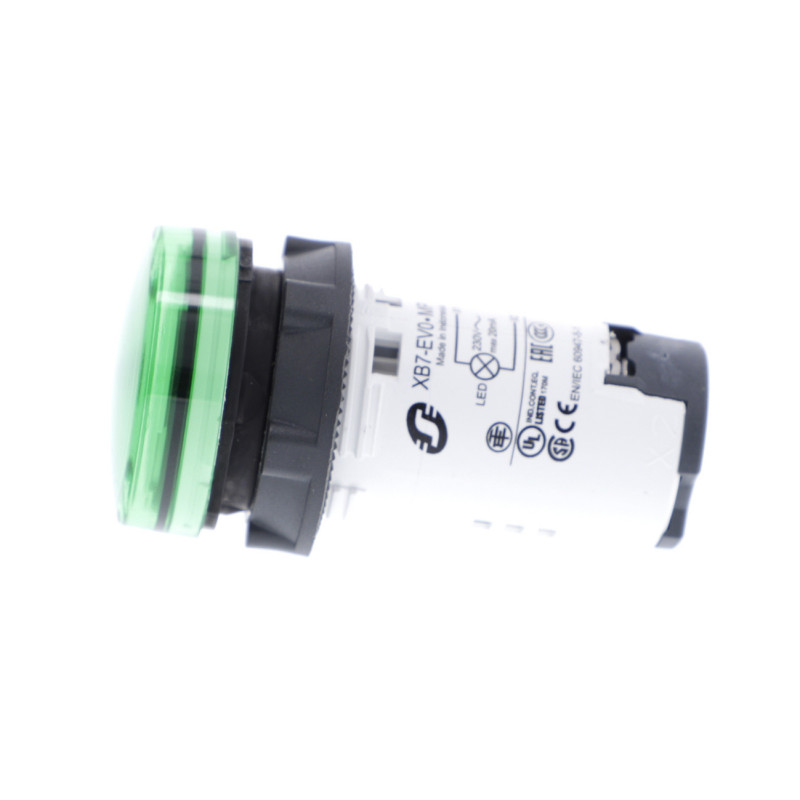 Лампа світлосигнальна LED (моноблок) 22мм 230В AC зелена XB7, Schneider Electric