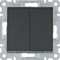 Выключатель 2-клав. универсальный Lumina, черный, 10АХ/230В Hager WL0053