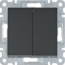 Выключатель 2-клав. универсальный Lumina, черный, 10АХ/230В Hager WL0053