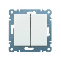 Выключатель 2-клавишный Lumina, белый, 10АХ/230В Hager WL0040