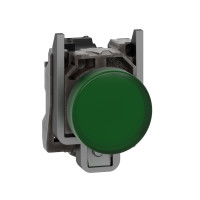 Индикаторная лампа в сборе, зеленая, 230-240V AC, IP66, серия Harmony XB4 металл, Schneider Electric