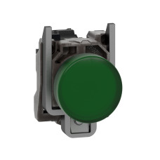 Индикаторная лампа в сборе, зеленая, 230-240V AC, IP66, серия Harmony XB4 металл, Schneider Electric