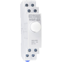 Модульная кнопка с фиксацией 2NO+2NC 230V АС МВF-22 белая АСКО (A0150010112)