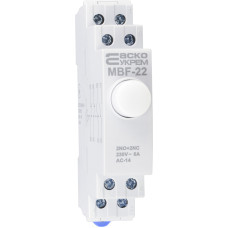 Модульная кнопка с фиксацией 2NO+2NC 230V АС МВF-22 белая АСКО (A0150010112)