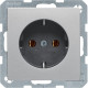 Розетка с ж/к, 16А/250В, алюминий, Q.x Hager 47436084