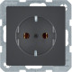 Розетка с ж/к, 16А/250В, антрацит, Q.x Hager 47436086