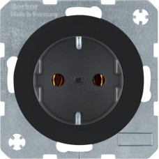 Розетка с ж/к, 16А/250В, черная, R.x Hager 47432045