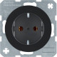 Розетка з з/к, 16А/250В, чорна, R.x Hager 47432045