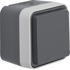 Розетка с ж/к IP55, серая, 16А/250В W.1 Hager 47403515