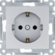Розетка з з/к Lumina, срібна, 16А/230В  Hager WL1052