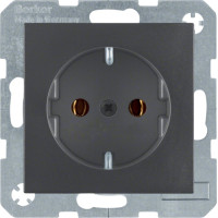 Розетка с ж/к, антрацит, 16А/250В S.1 Hager 47431606