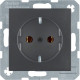 Розетка з з/к, антрацит, 16А/250В S.1 Hager 47431606
