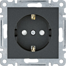 Розетка с ж/к с защитой контактов Lumina, черная, 16А/230В Hager WL1063