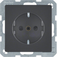 Розетка с ж/к, защитных контактов, 16А/250В, антрацит, Q.x Hager 47236086