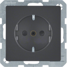 Розетка с ж/к, защитных контактов, 16А/250В, антрацит, Q.x Hager 47236086