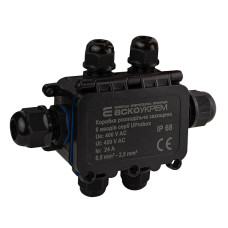 Коробка распределительная защищена, 6 вводов, IP68 серии UProbox АСКО (A0280010006)