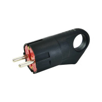 Вилка угловая с ушком с заземлением каучуковая (300-000-806)