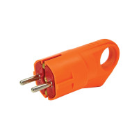 Вилка угловая с ушком с заземлением каучуковая (300-001-806)