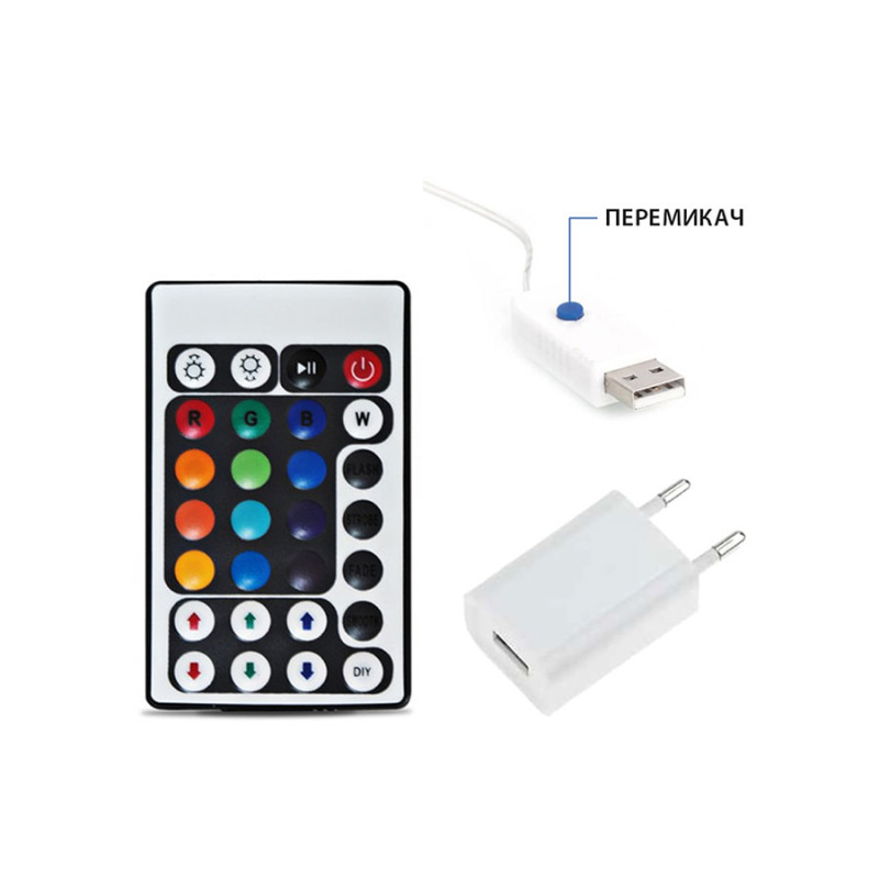 Гірлянда вулична світлодіодна вологозахищена в силіконі FAIRY-10 RGB (080-003-0010-010)