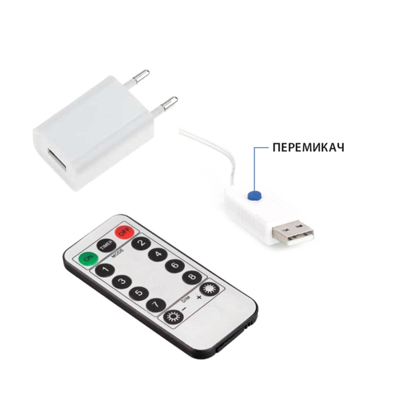 Гірлянда вулична світлодіодна вологозахищена в силіконі FAIRY-20 янтарна (080-002-0020-070)