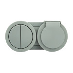 Выключатель 2-клавишный + Розетка с заземлением с серой крышкой xOne (406-240000-925)