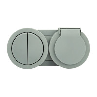 Выключатель 2-клавишный + Розетка с заземлением с серой крышкой xOne (406-240000-925)