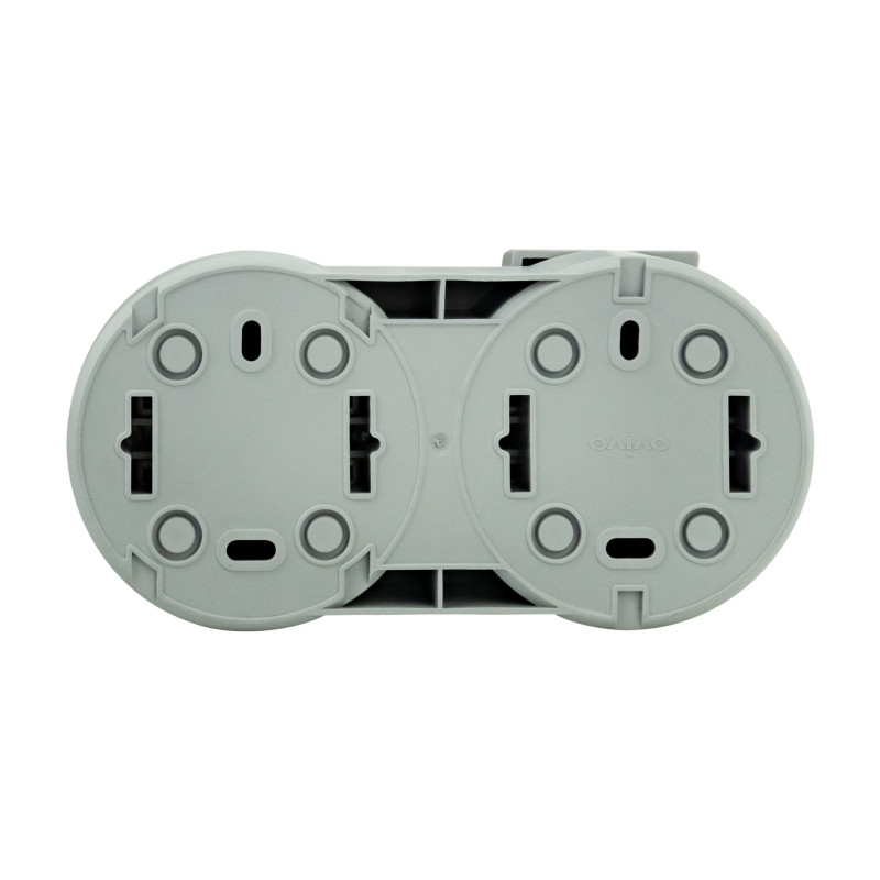 Вимикач 2-клавішний + Розетка з заземленням з кришкою сірий xOne (406-240000-925)