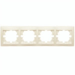 Рамка четверная горизонтальная без вставки LEZARD Mira крем 701-0300-149