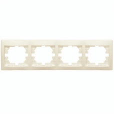 Рамка четверная горизонтальная без вставки LEZARD Mira крем 701-0300-149