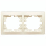 Рамка двойная горизонтальная без вставки LEZARD Mira крем 701-0300-147