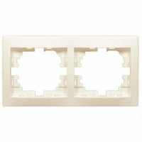 Рамка двойная горизонтальная без вставки LEZARD Mira крем 701-0300-147