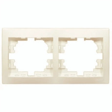 Рамка двойная горизонтальная без вставки LEZARD Mira крем 701-0300-147