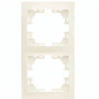 Рамка двойная вертикальная без вставки LEZARD Mira крем 701-0300-152