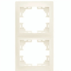 Рамка двойная вертикальная без вставки LEZARD Mira крем 701-0300-152
