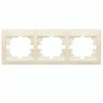 Рамка тройная горизонтальная без вставки LEZARD Mira крем 701-0300-148