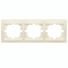 Рамка тройная горизонтальная без вставки LEZARD Mira крем 701-0300-148