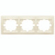 Рамка тройная горизонтальная без вставки LEZARD Mira крем 701-0300-148