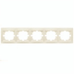 Рамка пятерная горизонтальная без вставки LEZARD Mira крем 701-0300-150
