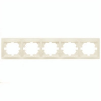 Рамка пятерная горизонтальная без вставки LEZARD Mira крем 701-0300-150