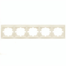 Рамка пятерная горизонтальная без вставки LEZARD Mira крем 701-0300-150