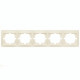 Рамка пятерная горизонтальная без вставки LEZARD Mira крем 701-0300-150