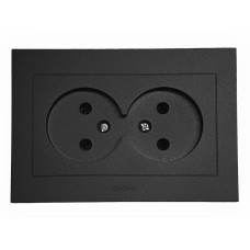 Розетка двухместная б/з OVIVO Grano черный (400-170300-908)