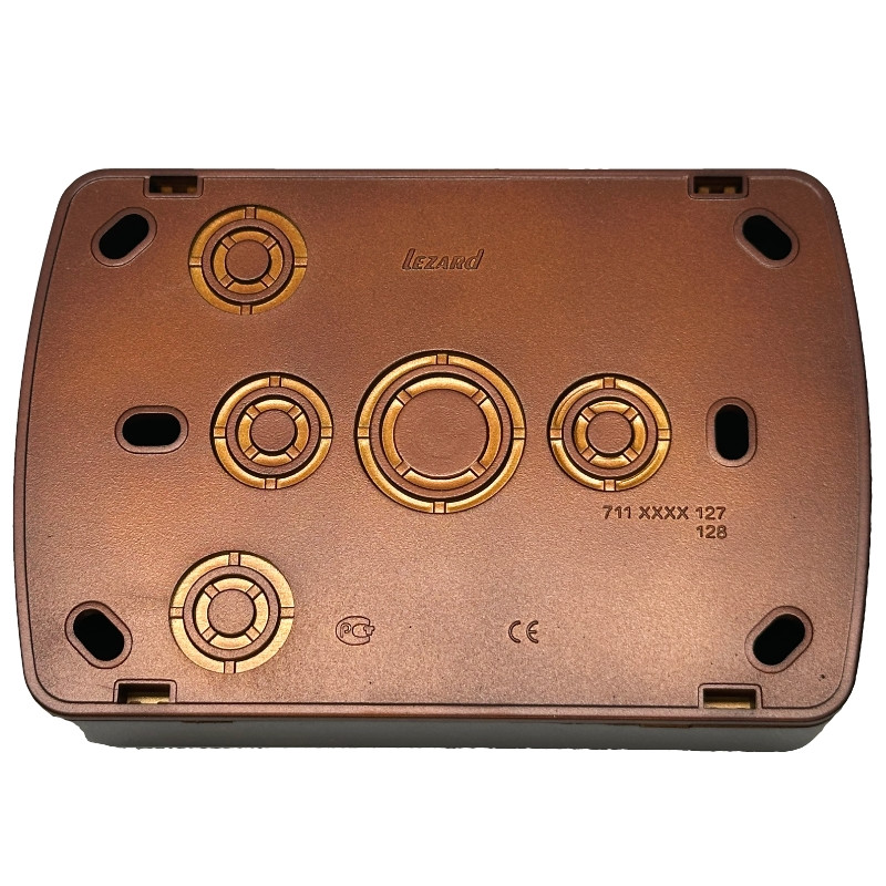 Розетка накладна двомісна б/з LEZARD Demet античний кедр IP20