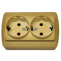 Розетка накладная двухместная с/з LEZARD Demet клен IP20 711-4700-127