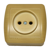 Розетка накладна одинарна б/з LEZARD Demet клен IP20 711-4700-121