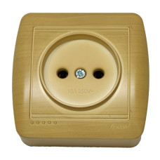 Розетка накладная одинарная б/з LEZARD Demet клен IP20 711-4700-121